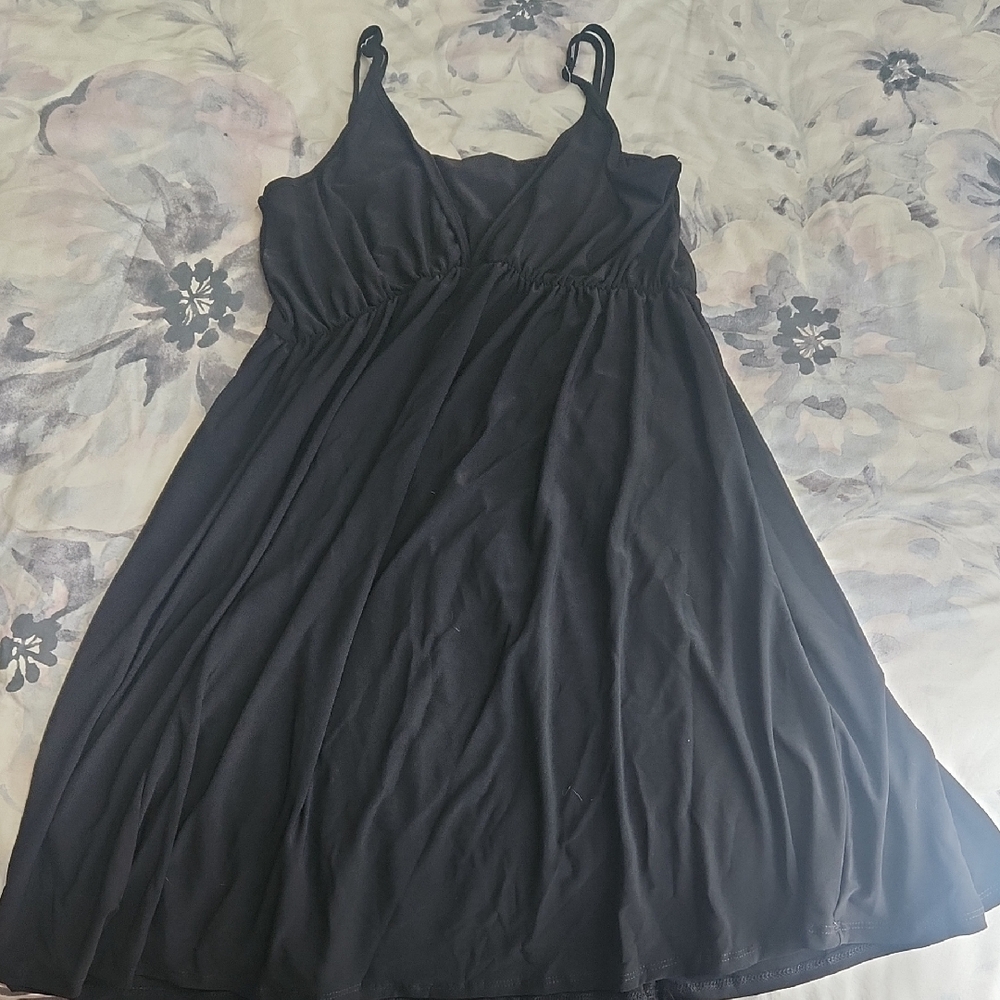 White Birch Elegant Black Camisole Mini Dress